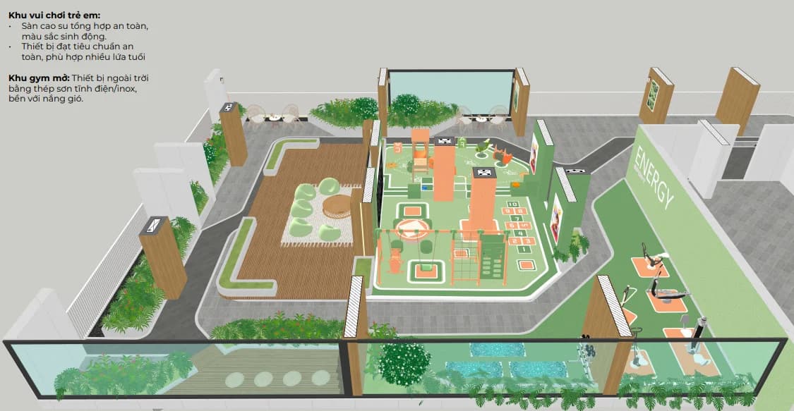 Khu vui chơi trẻ em tầng 16 EcoPalace Đắk Lắk – thiết bị vận động an toàn hiện đại