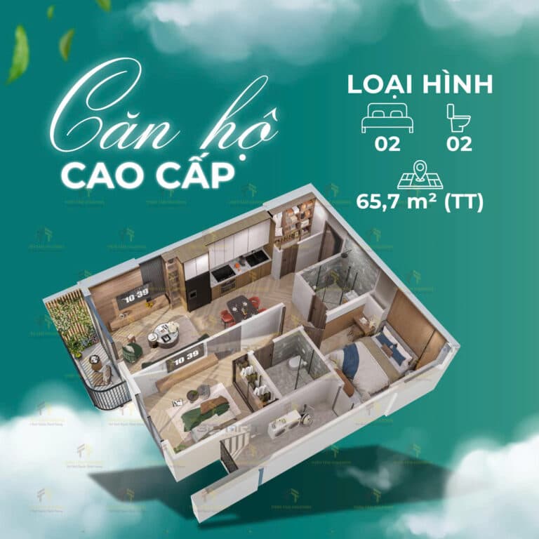 Căn hộ 2 phòng ngủ EcoPalace Đắk Lắk