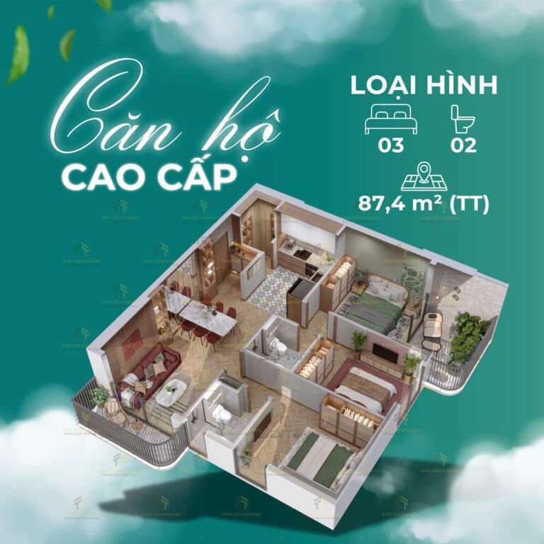 Căn hộ 3 phòng ngủ cao cấp EcoPalace Đắk Lắk