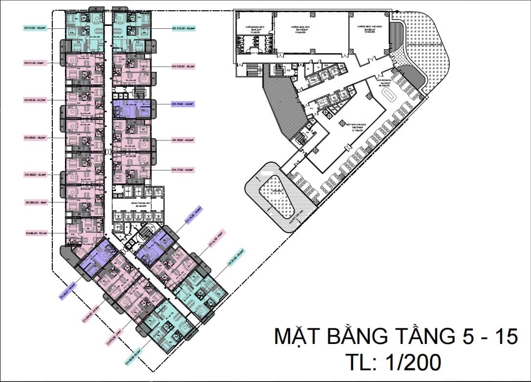 Mặt bằng căn hộ EcoPalace Đắk Lắk